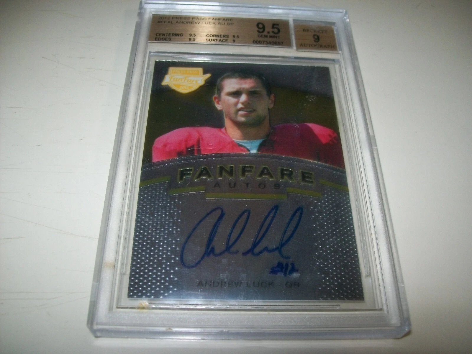 Andrew Luck Press Pass Fanfare Next Level Ink #AL Autograph-Silver