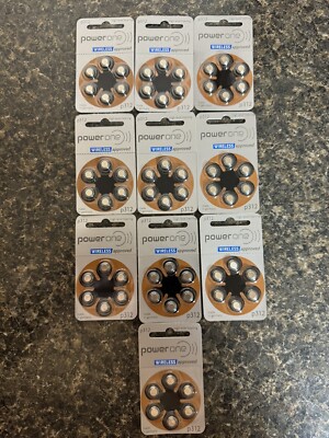 Power One Size P312 Hearing Aid Batteries 1.45 Vlts 10x6 Packs Wireless Appr