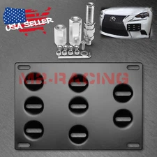 Front Bumper License Plate Bracket Tow Hook Screw Mounting Relocation Holder JDM