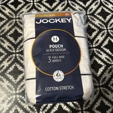 Jockey Pouch H Fly Design 3 Men's Full Rise Briefs XXL White H fly 1145 2XL NEW