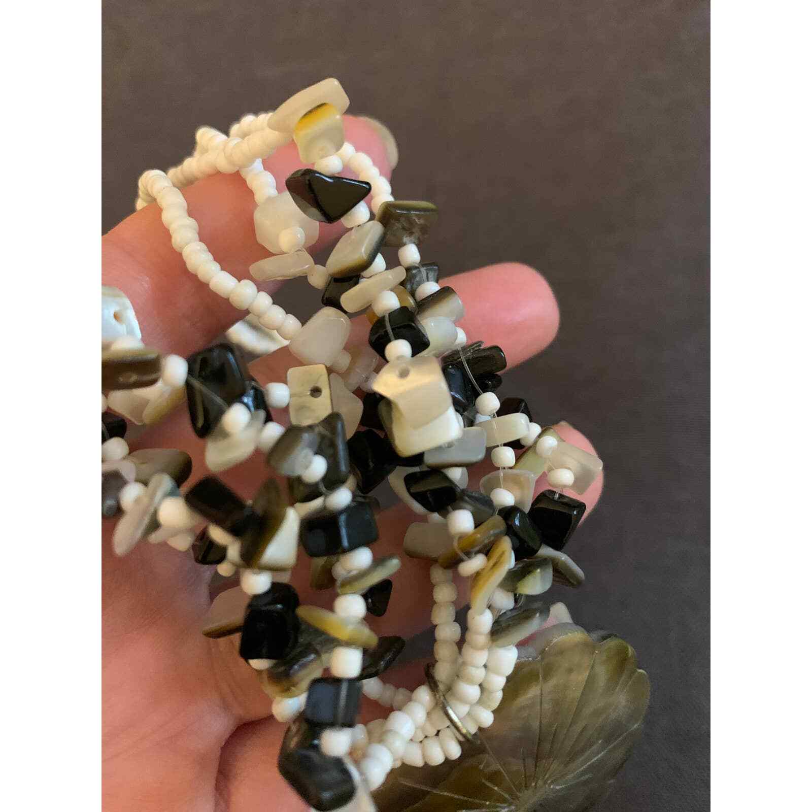 Shell necklace beaded multi strand - image 9