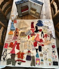 Vintage 1961 Barbie Doll Case with Lots Of Clothes and Doll With Ken Clothes
