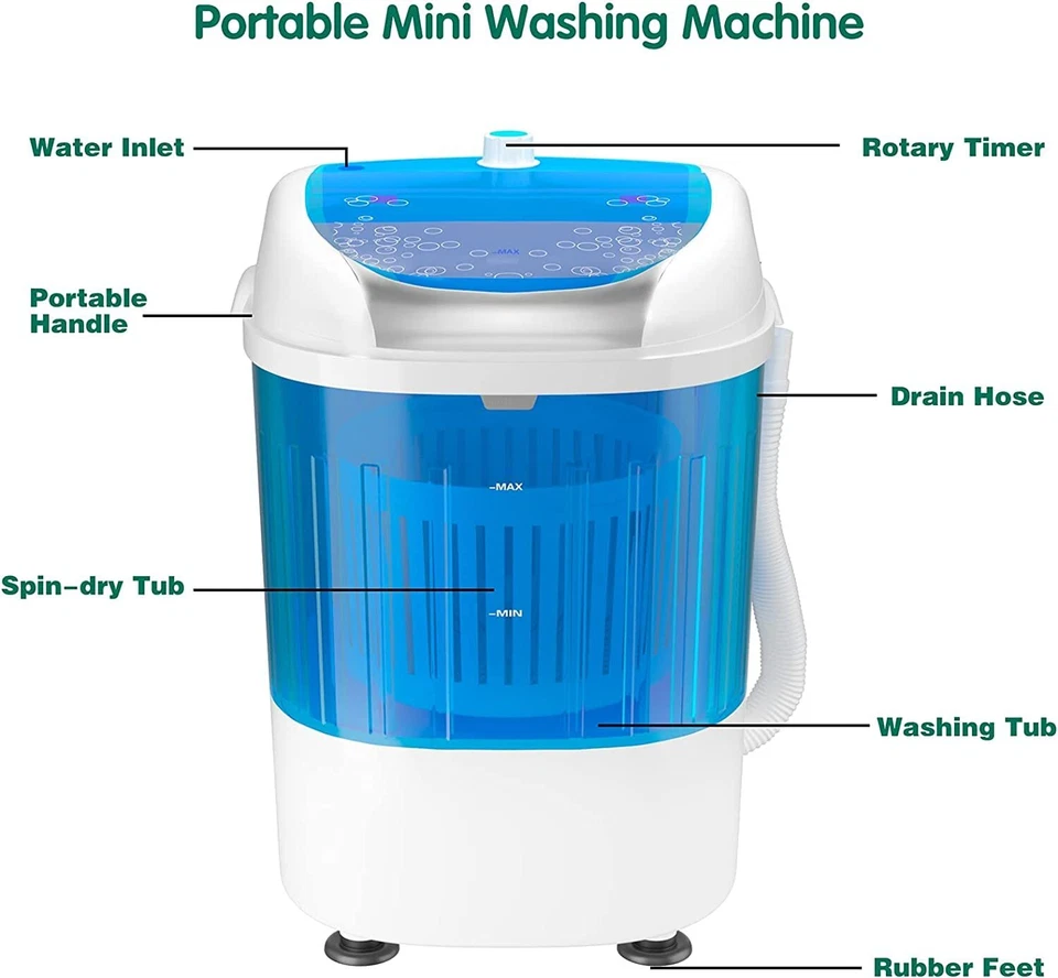 MEDIMALL Portable Washing Machine Mini Washer and Dryer Combo w/ 5.5lbs Wash... - Image 4 of 4