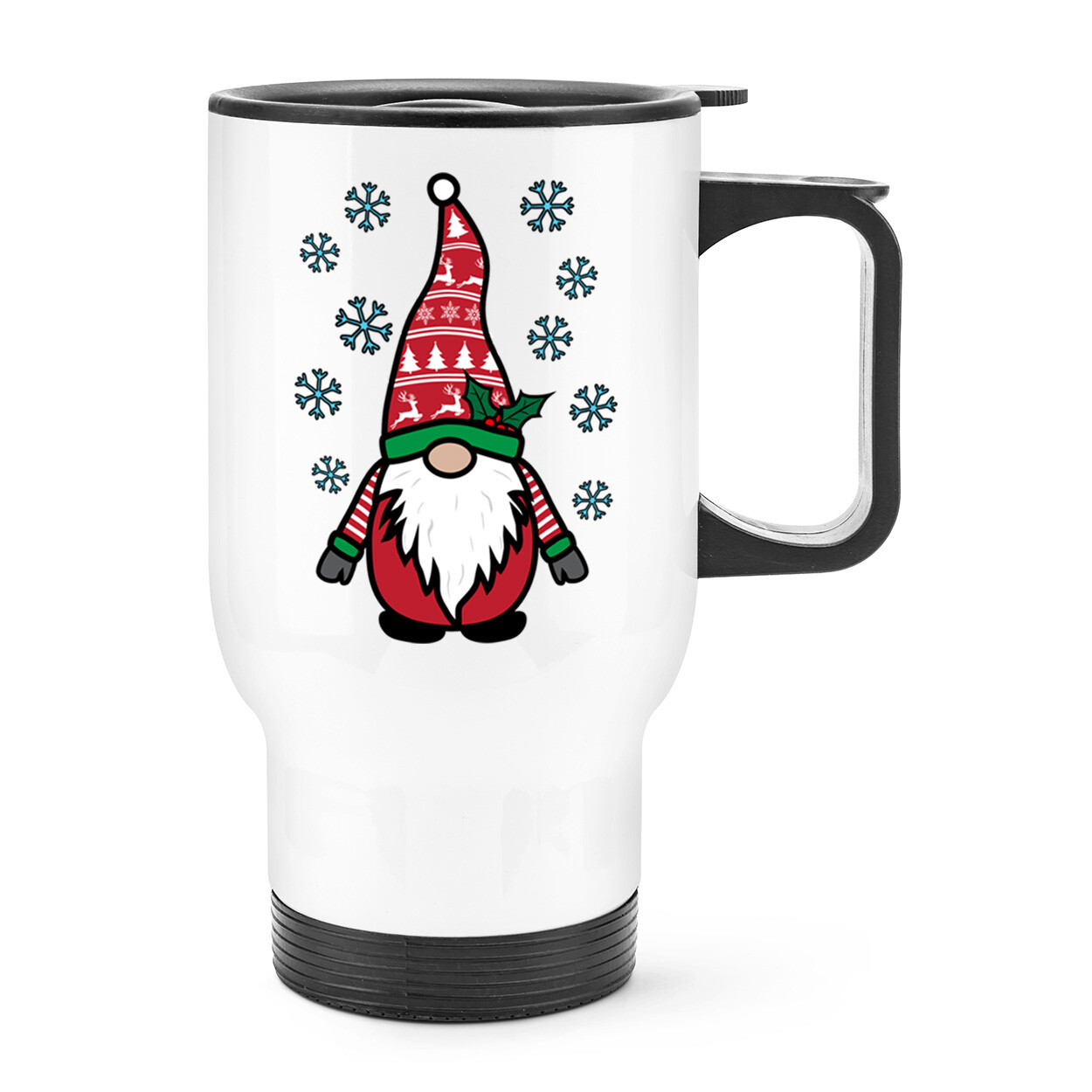 Gonk Gnome Red Festive Santa Christmas Travel Mug Cup With Handle Father