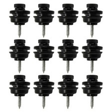 4/12 PCS Guitar Bass Strap Buttons and Locks Flat Round Head Lock Buttons NEW