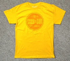 ROYAL CARIBBEAN Soak Up The Sun T-Shirt Men's M Yellow Cotton Short Sleeve