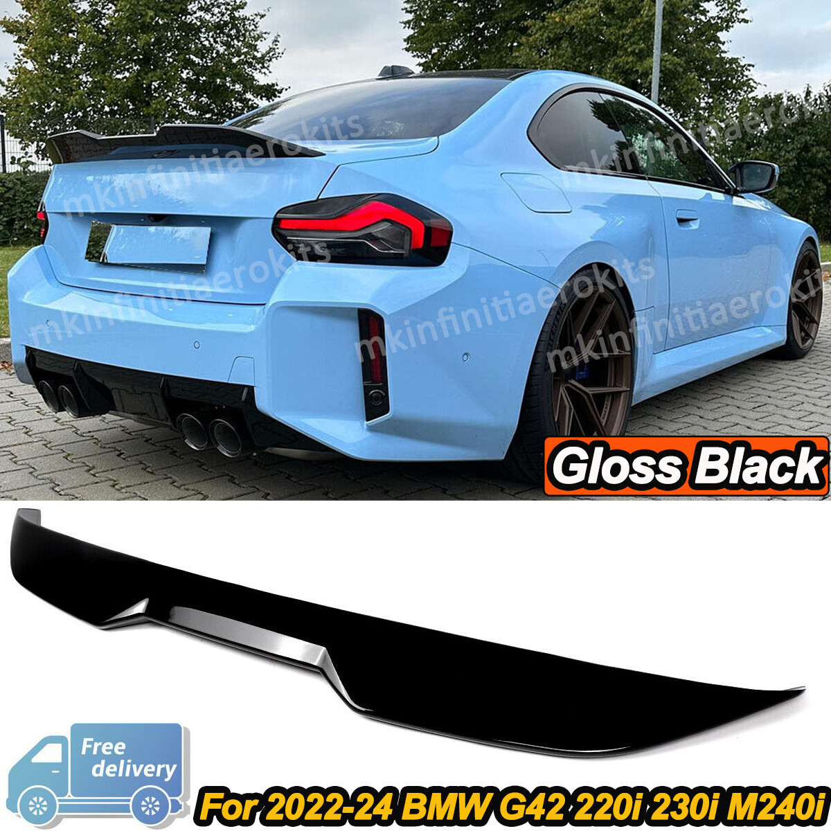  　M240i 　xDrive　（G42)　純正リアスポイラー　　ブラック Gloss Black MP Style Rear Trunk Spoiler Wing For BMW 2' G42 230i