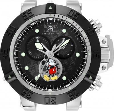 NEW INVICTA DISNEY MICKEY MOUSE BLACK 19 Inches Subaqua Style Wall Clock !!