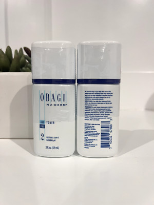 New Sealed Fresh Obagi Nu-Derm Daily Facial Moisturizer Toner  2oz x 2 pcs