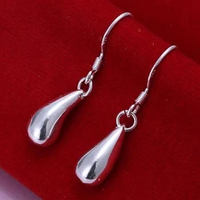 Women's Fashion Jewelry 925 Silver Plated Water Drop Dangle Hook Earrings 19-12