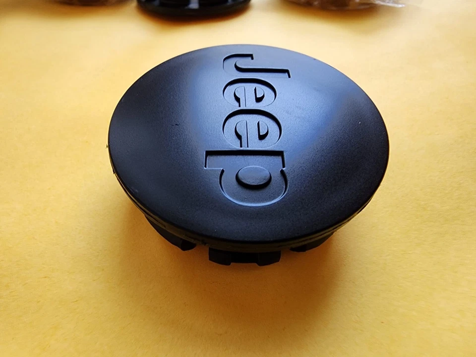 Jeep Set of 4 Matt Black Wheel Center Caps Liberty Grand Cherokee Wrangler Foto 3 de 4