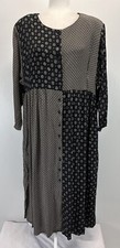 NEW! Vtg Ada Mabel Midi Dress 1X Plus Mixed Floral Print Front Button Modest USA