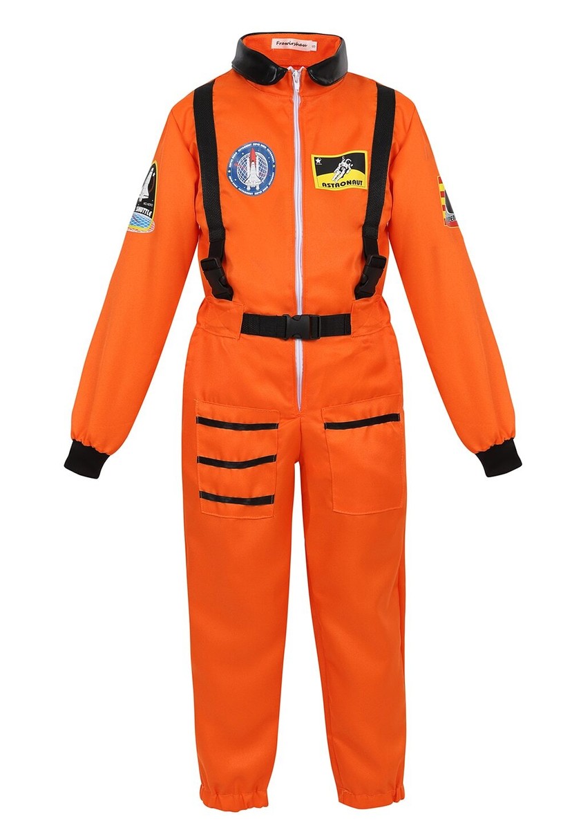 Amscan Astronauten-Kostüm Für Kinder – Orange, Inkl. Overall & Kopfhaube