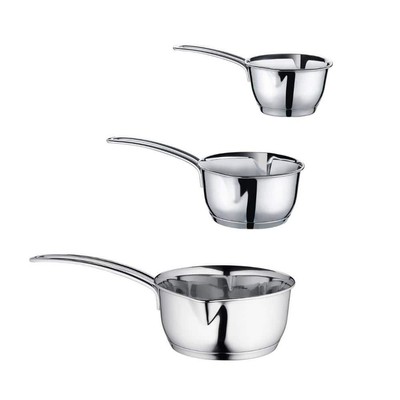 Frieling Modern Round Stainless Steel Sauce Pan Set Induction Ready 3-Piece