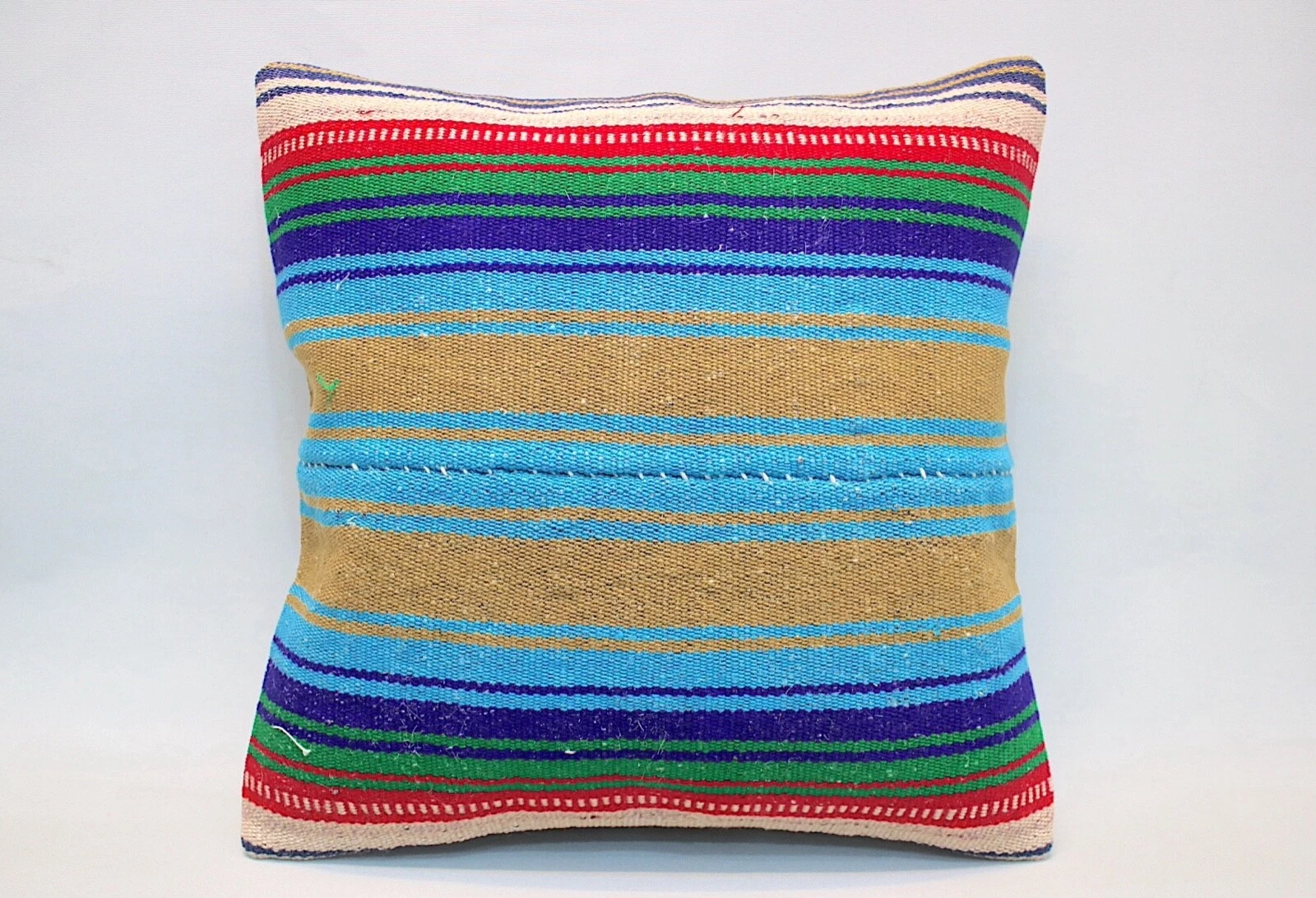 Kilim Pillow Cover, 16x16 in, Vintage Throw Pillow, Decorative Pillow Cushion