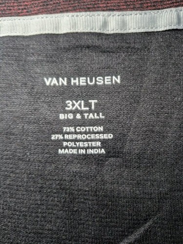 Mens 3XLT Van Heusen 1/3 Zip Sweatshirt With Tags Dark Purple And Black - Picture 12 of 15