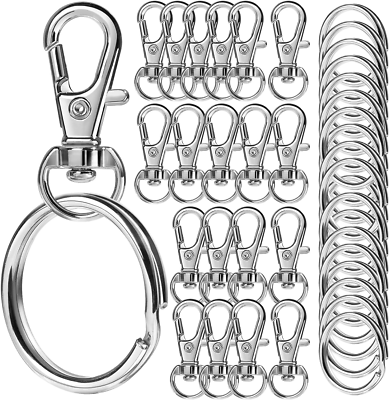 KeychainPCS Key Rings and Keychain Clip, Lobster Claw Clasps, Key