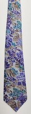 Men's Silk Tie Hand Sewn by Mulberry 100 Thai Silk Purple Abstract Floral Look