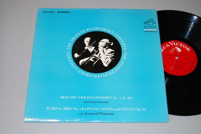 HEIFETZ PIATIGORSKY Mozart Violin Concerto No. 5 12'' Vinyl LP RCA LSC-2957 ~h