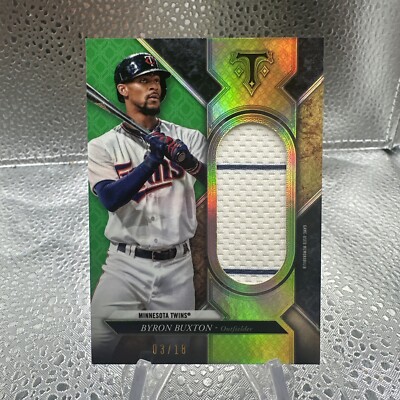 2017 Topps Byron Buxton Triple Threads /18 EMERALD Unity Jumbo Relics Twins Read