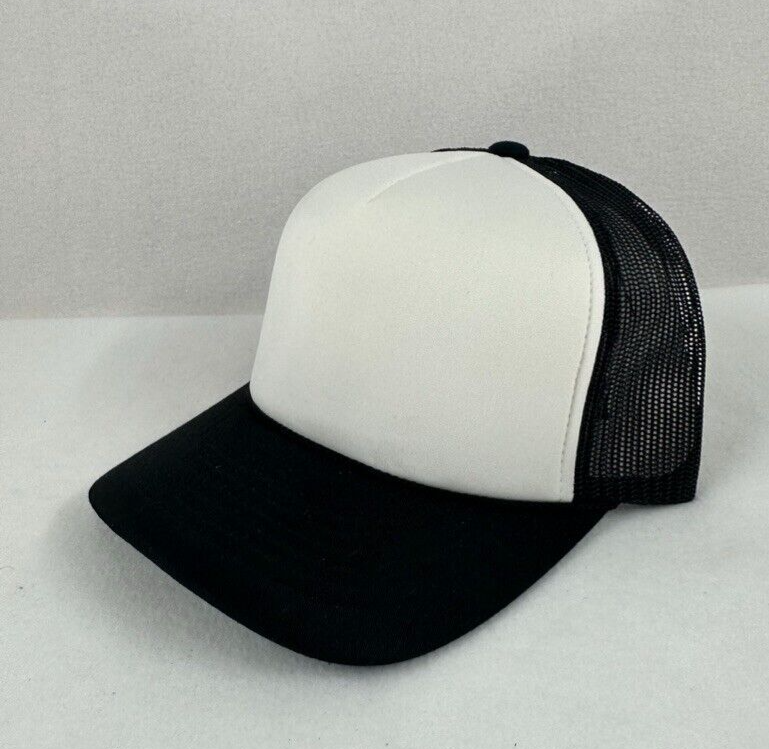 Richardson 113 Snapback Hat, White and Black, NEW, adjustable