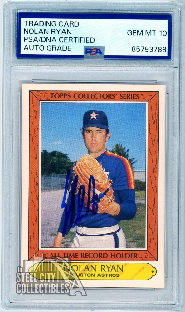 Nolan Ryan 1985 Topps Collector's Series Autograph Card #32 PSA/DNA 10