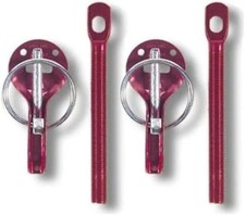 Sparco 01606ar Hood Pins Hairpin Style Steel Red Anodized Pair