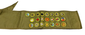 Vintage Boy Scout merit badge sash