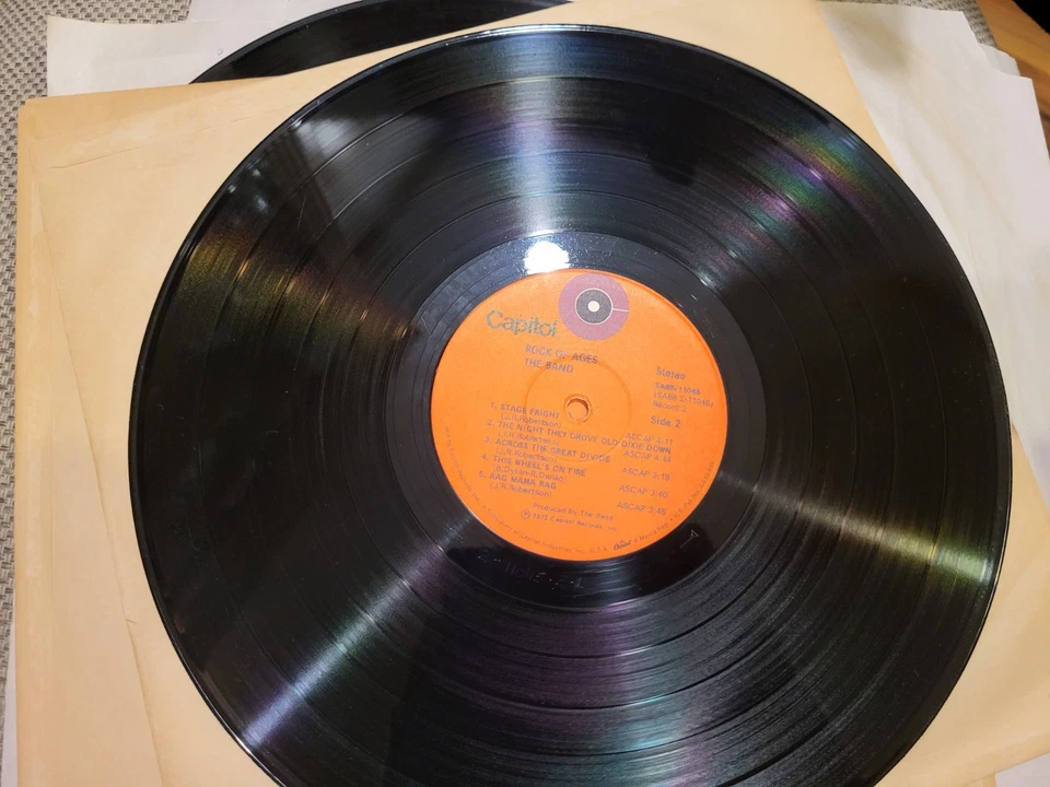 THE BAND ROCK OF AGES 2LP CAPITOL SABB 11045 NM VINYL VG+ GATEFOLD LIVE 1972 - Image 3 of 4