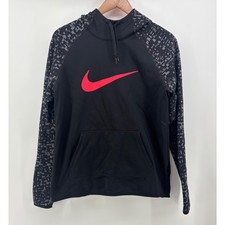 Nike Therma Training Hoodie Women M Dri-Fit Pullover Geometric Swoosh