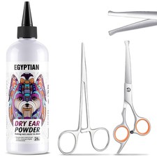 Dog Ear Hair Removal Tool Kit - Ear , Safety Round Tip Scissors Hemostat, H...