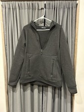 North face Fleece Lined Half Zip With Hood Sweatshirt Women  s Size Large - Grey