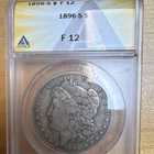 1896-S Morgan Silver Dollar $1 Coin San Francisco ANACS F12 Business Strike