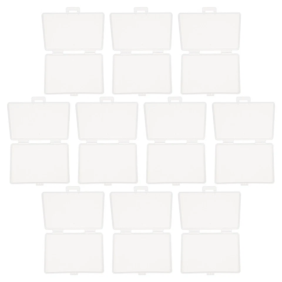  10 Pcs Plastic Business Card Box Storage Organizer Cards Large Capacity Holder - Image 2 of 4
