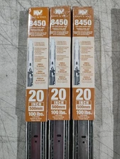 Drawer Slide Rail 20" 100 lb Side-Mount Steel 2-ct, K&V 8450FMRP (3-Pack)