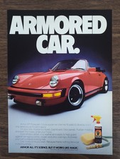 1985 Porsche 911 Convertible Armor All Armored Car Original Vintage Print Ad