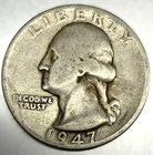 1947 D Washington 90% Silver Quarter Circulated Condition 25c US Coin - 2880