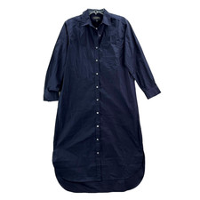 Banana Republic Shirt Dress Womens Small Blue Button Up Minimalist Contemporary