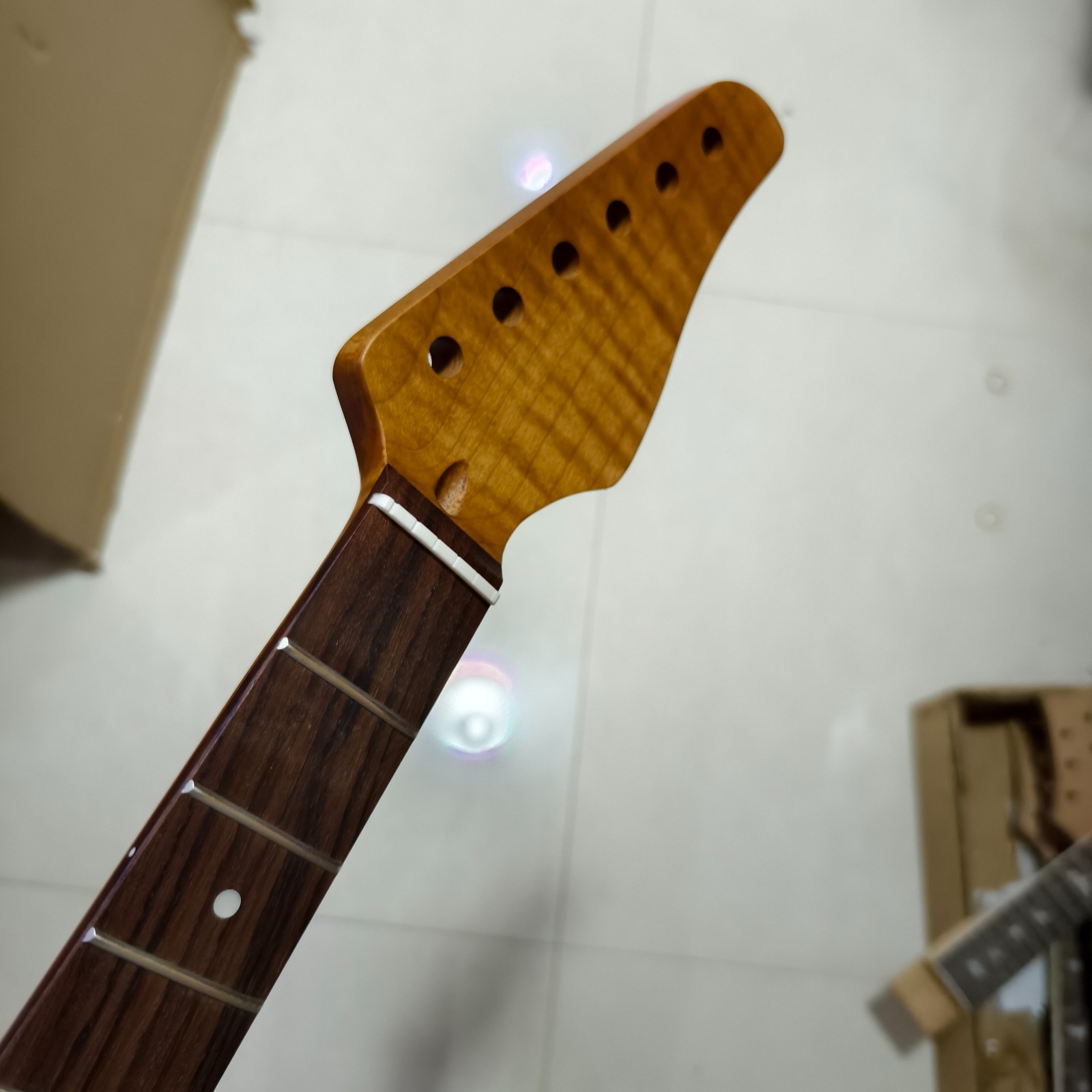 Suhr style Roasted flame maple Electric Guitar Neck Rosewood inlay matte