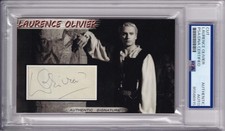 Laurence Olivier Hamlet signed autograph card PSA DNA