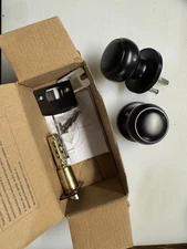 Flat Ball Passage Door Knobs For Closet And Hallway, Black Finish DL609BKPS