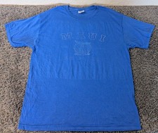 Vintage Hanes T Shirt Men's L Blue Maui Graphic Short Sleeve Hawaii