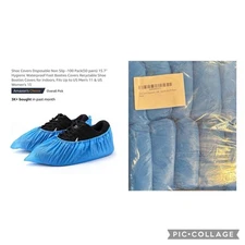 Shoe Covers Disposable Non Slip 50 pairs 15.7" Hygienic Waterproof Foot Booties