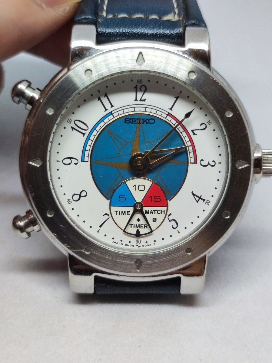 Rare Vintage Seiko Yacht timer 8M35-6010 Quartz Watch | eBay