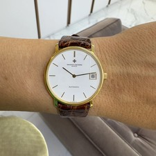 Vintage Vacheron Constantin Patrimony 35MM 44001 Date Sigma White 18K Gold Watch 2