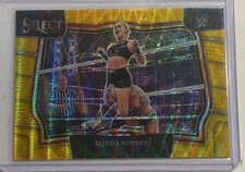 2023 PANINI SELECT WWE RONDA ROUSEY #225 RINGSIDE GOLD WAVE PRIZM SSP# 6/10