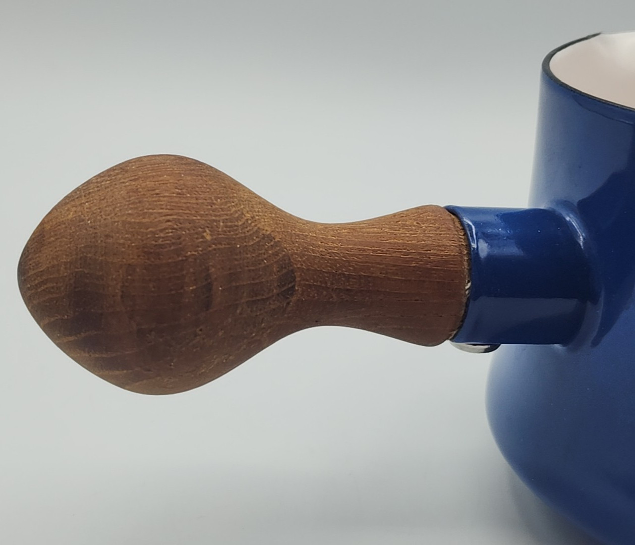 Dansk Kobenstyle Midnight Blue Butter Warmer 3 5/8" Tall Teak Handle