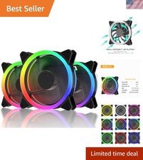 High Airflow 120mm RGB Case Fans - 3 Pack with Quiet Operation  Easy Install