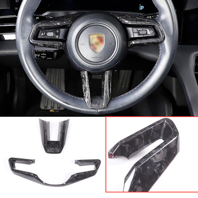 Forging Dry Carbon Steering Wheel Trim Fit For Porsche 911 TAYCAN Panamera MACAN