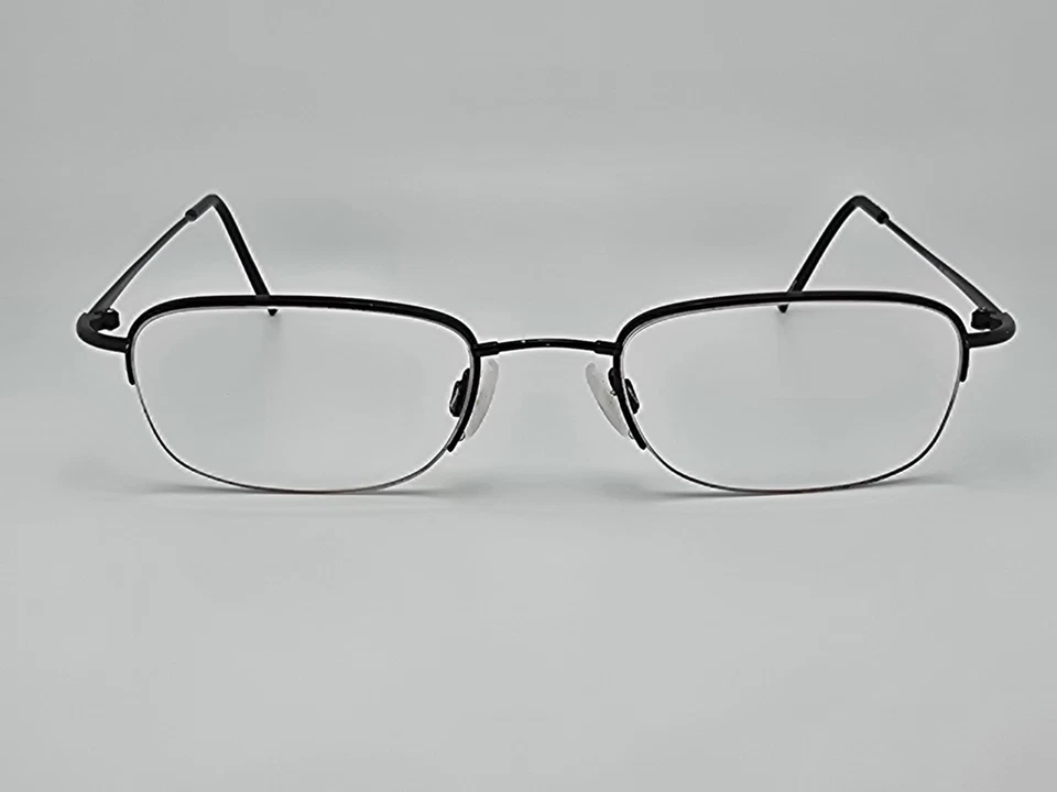 Flexon by Marchon 607 Black Chrome Semi-Rimless Eyeglasses Frame 49-20-140 - Image 2 of 4